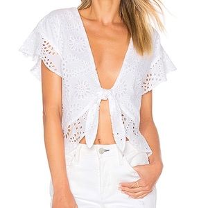 TULAROSA EYELET WINNIE BLOUSE VIA REVOLVE SIZE S